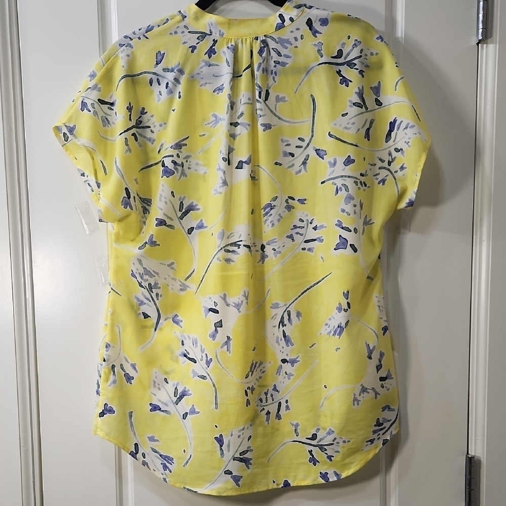 CAbi Yellow and Blue Floral Blouse Small - Picture 3 of 4